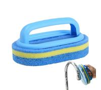 Sponge with Handle, Household Scouring Pad for Sink Toilet, Bath Cleaning Sponge with Ergonomic Handle, Tile Bathtub Shower Spa Swimming Pool Hot Tubs Bathroom Home Cleaning