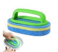 Sponge with Handle, Household Scouring Pad for Sink Toilet, Bath Cleaning Sponge with Ergonomic Handle, Tile Bathtub Shower Spa Swimming Pool Hot Tubs Bathroom Home Cleaning