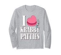 Spongebob I Heart Krabby Patties Plankton Valentine's Day Manche Longue