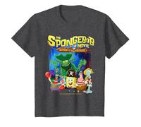Spongebob Movie (2025) Crew Lineup T-Shirt, Enfant, Chiné Foncé, 6 Ans