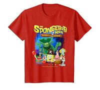 Spongebob Movie (2025) Crew Lineup T-Shirt, Enfant, Rouge, 2 Ans