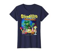 Spongebob Movie (2025) Crew Lineup T-Shirt, Femme, Bleu Marine, M