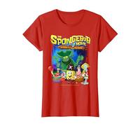 Spongebob Movie (2025) Crew Lineup T-Shirt, Femme, Rouge, XS