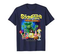 Spongebob Movie (2025) Crew Lineup T-Shirt, Homme, Bleu Marine, 6XL