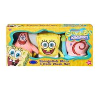 SpongeBob Schwammkopf 18 cm weiches Plüschspielzeug-Set 3er Pack - Spongebob, Patrick und Thaddäus