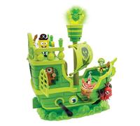 SPONGEBOB SQUAREPANTS Bob l'éponge | Navire néerlandais Volant - Playset Interactif avec Lumières, Mouvement et 6 Personnages du Film Une Aventure de Pirates - Produit Officiel Nickelodeon