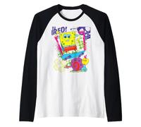 Spongebob Squarepants Born to Shred! Manche Raglan