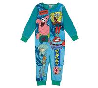 SPONGEBOB SQUAREPANTS Boys Blue Onesie | Plongez dans des Aventures sous-Marines avec ce Costume Pyjama d'un Personnage emblématique | Parfait pour Jouer, Explorer et des Nuits Confortables