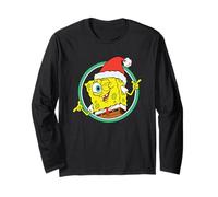 Spongebob Squarepants Christmas Cool Wink and Pose Portrait Manche Longue