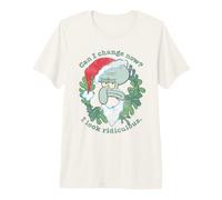 Spongebob Squarepants Christmas Santa Hat Squidward T-Shirt Haut de Gamme