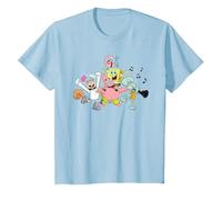 Spongebob Squarepants & Co Squidward Clarinette pour Enfants T-Shirt, Enfant, Bleu Céleste, 8 Ans