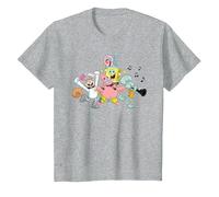 Spongebob Squarepants & Co Squidward Clarinette pour Enfants T-Shirt, Enfant, Gris Chiné, 8 Ans