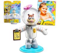 Spongebob Squarepants Ensemble de figurines de collection Sandy - Ensemble avec figurine d'action Sandy Cheeks et affichage plus tatouages | Figurine Bob l'éponge pliable de 17,8 cm
