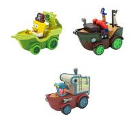 Spongebob Squarepants Film : The Search for Squarepants Bikini Bottom Boaters | 3 coureurs exclusifs de style film avec Bob l'éponge, Gary et Mr. Krabs | À partir de 3 ans | Édition Collector