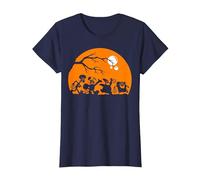 Spongebob Squarepants Halloween Group Shot Poster T-Shirt, Femme, Bleu Marine, XS