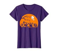 Spongebob Squarepants Halloween Group Shot Poster T-Shirt, Femme, Violet, XS