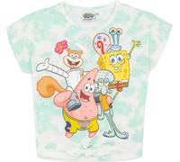 SpongeBob SquarePants - Haut attaché devant pour filles NS6907 (158-164) (Blanc/Bleu)