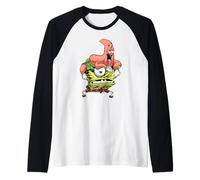 Spongebob Squarepants Holding Patrick Retro Shot Manche Raglan