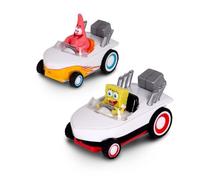 SpongeBob Squarepants Lot de 2 bateaux Bob l'éponge et Patrick Hot Rod, tirez vers l'arrière et regardez-les zoomer, pas de piles, pas de contrôles, pas de tracas, amusant, rapide, portable, excellent
