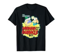 Spongebob Squarepants Mermaidman and Barnacleboy Portrait T-Shirt