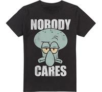 SpongeBob SquarePants - "Nobody Cares Meme" T-shirt pour homme TV6670 (M) (Noir)