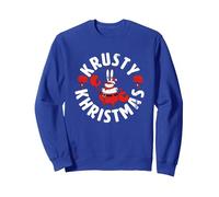 Spongebob Squarepants Noël Krusty Khristmas Faded Sweatshirt, Unisexe pour Adultes, Bleu Royal, XL
