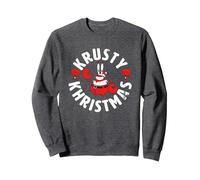 Spongebob Squarepants Noël Krusty Khristmas Faded Sweatshirt, Unisexe pour Adultes, Chiné Foncé, XXL
