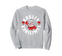 Spongebob Squarepants Noël Krusty Khristmas Faded Sweatshirt, Unisexe pour Adultes, Gris Chiné, L