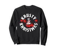 Spongebob Squarepants Noël Krusty Khristmas Faded Sweatshirt, Unisexe pour Adultes, Noir, XL