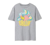 SPONGEBOB SQUAREPANTS Patrick Chillin T-Shirt à Manches Courtes Gris chiné pour Femme | Ambiance décontractée avec Patrick Star