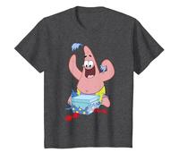 Spongebob Squarepants Patrick Star Opening Presents Holiday T-Shirt, Enfant, Chiné Foncé, 2 Ans