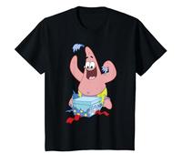 Spongebob Squarepants Patrick Star Opening Presents Holiday T-Shirt, Enfant, Noir, 12 Ans