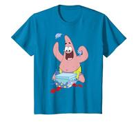 Spongebob Squarepants Patrick Star Opening Presents Holiday T-Shirt, Enfant, Saphir, 12 Ans