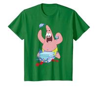 Spongebob Squarepants Patrick Star Opening Presents Holiday T-Shirt, Enfant, Vert Kelly, 3 Ans
