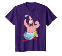 Spongebob Squarepants Patrick Star Opening Presents Holiday T-Shirt, Enfant, Violet, 10 Ans