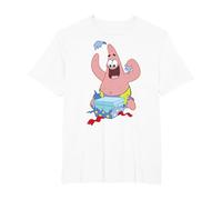 Spongebob Squarepants Patrick Star Opening Presents Holiday T-Shirt, Homme Grandes Tailles, Blanc, 5X Tall