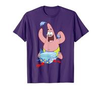 Spongebob Squarepants Patrick Star Opening Presents Holiday T-Shirt, Homme, Violet, S