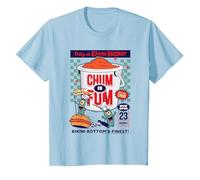 Spongebob Squarepants Plankton Chum Bucket Chum is Fum T-Shirt, Enfant, Bleu Céleste, 4 Ans