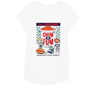Spongebob Squarepants Plankton Chum Bucket Chum is Fum T-Shirt, Fille, Blanc, S