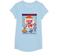 Spongebob Squarepants Plankton Chum Bucket Chum is Fum T-Shirt, Fille, Bleu Céleste, M
