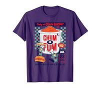 Spongebob Squarepants Plankton Chum Bucket Chum is Fum T-Shirt, Homme, Violet, M
