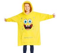 SPONGEBOB SQUAREPANTS Pull Plaid Polaire Enfant Garçon Fille à Capuche Taille Unique Oversize Jaune