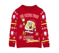 SPONGEBOB SQUAREPANTS Pulls de Noël pour Enfants | Vêtements d'hiver à Manches Longues et col Ras du Cou pour Les fêtes | Produits dérivés de Personnages de Dessins animés | Produits Bob l'éponge