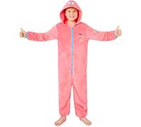 SPONGEBOB SQUAREPANTS Pyjama Enfant Filles Grenouillère Polaire Bob l'éponge 5-14 Ans Combinaison Kawaii Cosy Cadeau Ado (7-8 Ans, Rose)