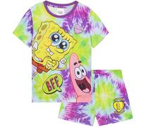 SPONGEBOB SQUAREPANTS Pyjama Fille Kawaii Ensemble Pyjama Short Enfant Ado Été Doux Vêtement de Nuit Cadeau Fille (4-5 Ans, Multi)