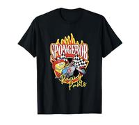 Spongebob Squarepants Racing Parts on Fire Retro T-Shirt