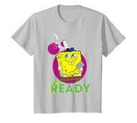 Spongebob Squarepants Ready for Work Comedy Show Classic Années 90 T-Shirt, Enfant, Argent, 4 Ans