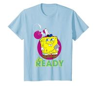 Spongebob Squarepants Ready for Work Comedy Show Classic Années 90 T-Shirt, Enfant, Bleu Céleste, 4 Ans