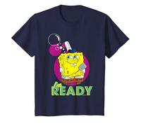 Spongebob Squarepants Ready for Work Comedy Show Classic Années 90 T-Shirt, Enfant, Bleu Marine, 4 Ans