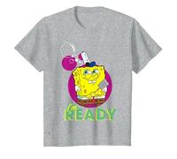 Spongebob Squarepants Ready for Work Comedy Show Classic Années 90 T-Shirt, Enfant, Gris Chiné, 8 Ans